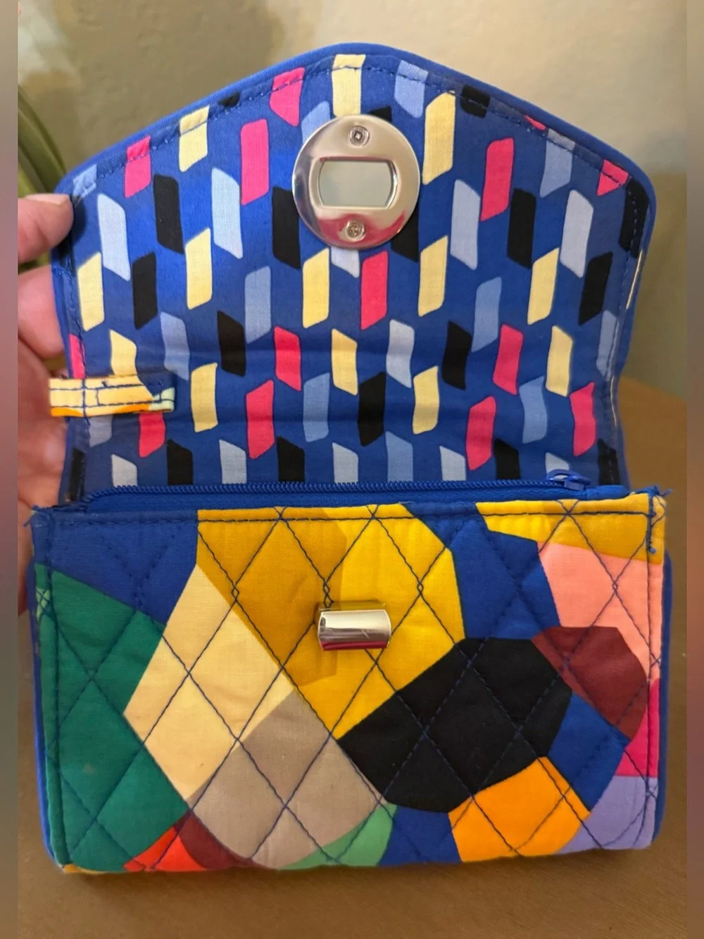 Vera Bradley Quilted Multicolor Geometric Patch Crossbody